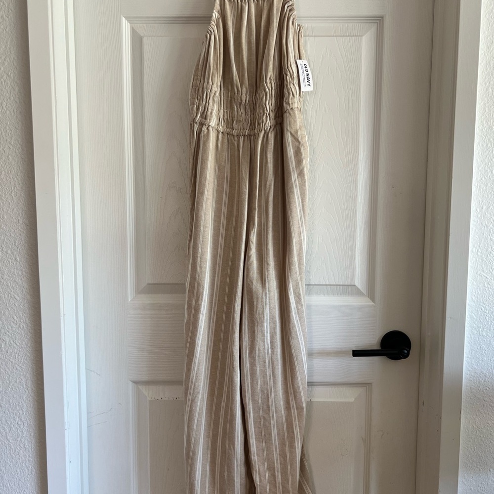 Old Navy Tan Jumpsuit Effortless Style